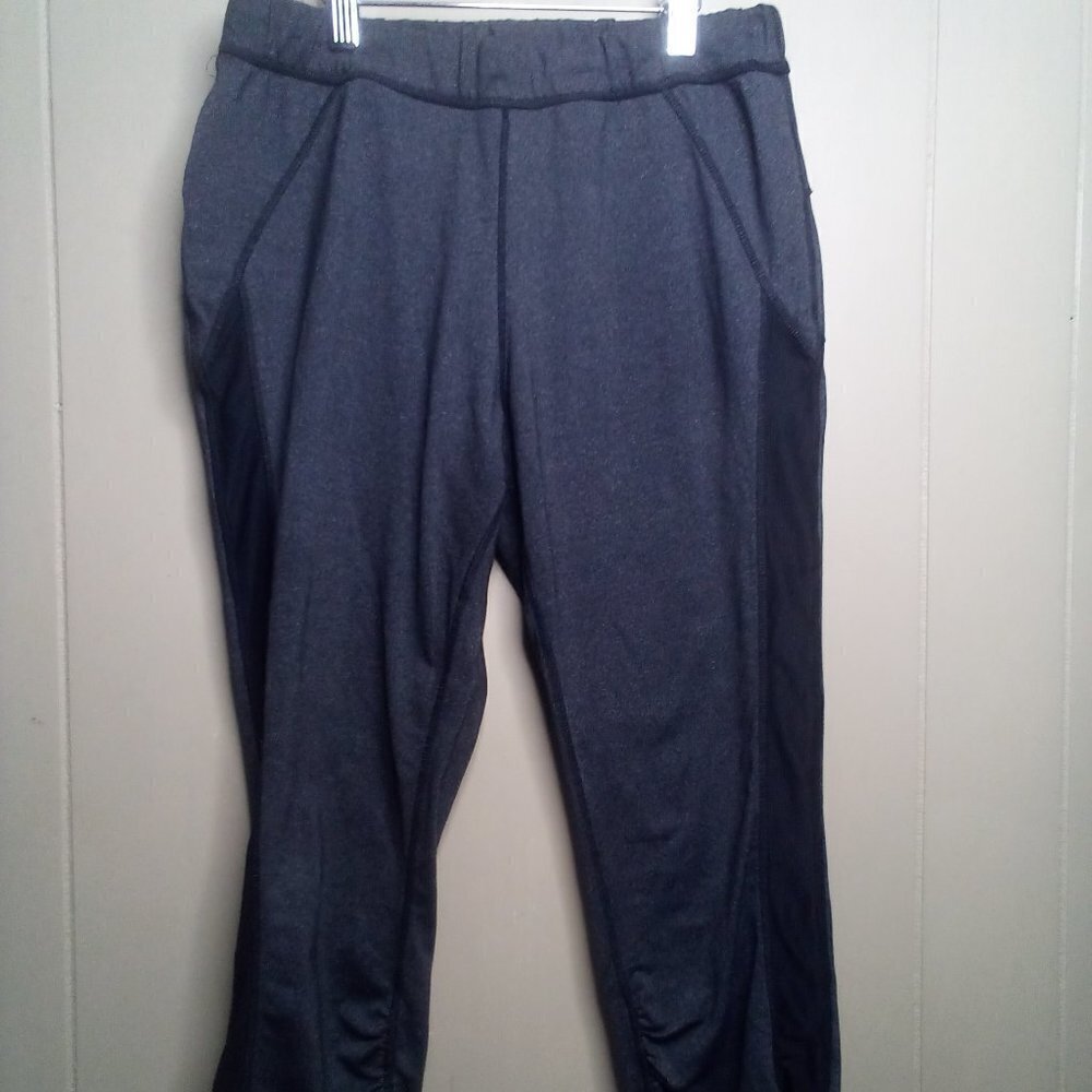 Kyodan Capri Leggings L Pocket Athletic Workout Gray